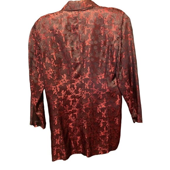 Women's Passports of Pier 1 Vintage Dressy Topper Jacket Red Brocade Small Sexy - Picture 2 of 7